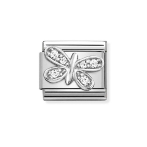 Moduł do bransoletki COMPOSABLE - 330304/35 Motyl biała cyrkonia Silver