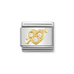 Moduł do bransoletki COMPOSABLE - 030311/01 Serce ze strzałą Cyrkonia 18K Gold