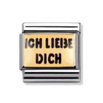 Moduł do bransoletki COMPOSABLE - 030261/04 "ICH LIEBE DICH" 18K Gold