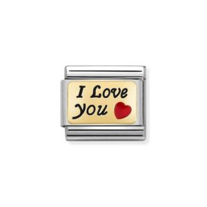 Moduł do bransoletki COMPOSABLE - 030284/55 I love you ♥ 18K Gold
