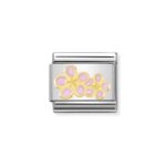Moduł do bransoletki COMPOSABLE - 030278/16 Różowe kwiatki 18K Gold