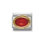 Moduł do bransoletki COMPOSABLE - 030507/11 Czerwony Koral Plecionka 18K Gold