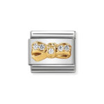 Moduł do bransoletki COMPOSABLE - 030322/33 Kokarda Cyrkonia 18K Gold