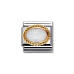 Moduł Composable 'Biały Opal' plecionka 18K Gold - Nomination 030507/07