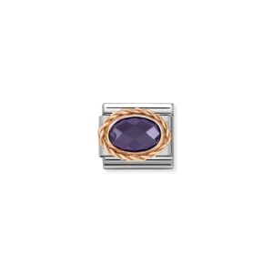 Moduł do bransoletki COMPOSABLE - 430603/001 Fioletowa Fasetowana Cyrkonia 9K Rose Gold