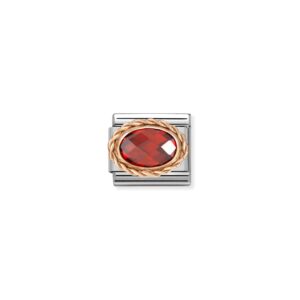 Moduł do bransoletki COMPOSABLE - 430603/005 Czerwona Fasetowana Cyrkonia  9K Rose Gold