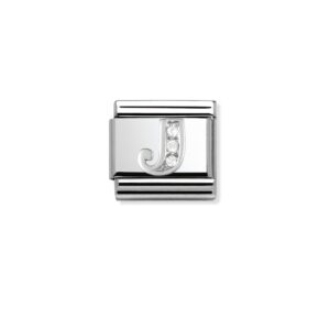 Moduł do bransoletki COMPOSABLE - 330301/10 Litera J z cyrkonią Silver