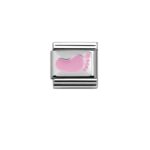 Moduł do bransoletki COMPOSABLE - 330281/10 Różowy odcisk stopy Silver