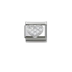 Moduł do bransoletki COMPOSABLE - 330304/01 Serce z cyrkonią Silver