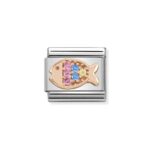 COMPOSABLE 430302/26 Link 9K Rose Gold 'Fish With Coloured Stones' NOMINATION