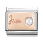 COMPOSABLE 430508/06 Link 9K Rose Gold 'Kamień Urodzinowy Czerwiec - Perła' NOMINATION