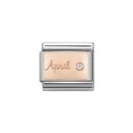 COMPOSABLE 430508/04 Link 9K Rose Gold 'Kamień Urodzinowy Kwiecień - Diament NOMINATION