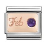 COMPOSABLE 430508/02 Link 9K Rose Gold 'Kamień Urodzinowy Luty - Ametyst' NOMINATION