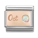 Moduł Composable 'Kamień Miesiąca Październik Opal' 9K Rose Gold - Nomination 430508/10
