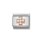 COMPOSABLE 430302/29 Link 9K Rose Gold 'Krzyż z cyrkoniami' NOMINATION