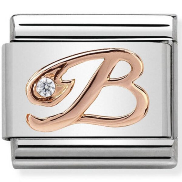 COMPOSABLE 430310/02 Link 9K Rose Gold 'Litera B NOMINATION - Amber ...