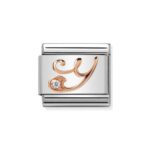 COMPOSABLE 430310/25 Link 9K Rose Gold 'Litera Y' NOMINATION