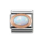 Moduł Composable 'Biały Opal' 9K Rose Gold - Nomination 430501/07