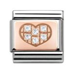 COMPOSABLE 430302/01 Link 9K Rose Gold 'Serce z Cyrkoniami' NOMINATION