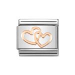Moduł do Bransoletki Composable Splecione Serca 430104/41 Rose Gold 9K