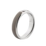 Pierścionek baza TWISTED – TRACY RESIN / Taupe Silver 4 mm MELANO
