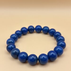 Bransoletka bursztynowa Niebieska 16cm