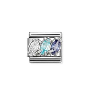 Moduł Composable 330329/19 Potrójne kolorowe łezki 925 Silver Nomination