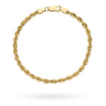 Złota bransoletka próby 585 o splocie korda, rozmiar 18 cm